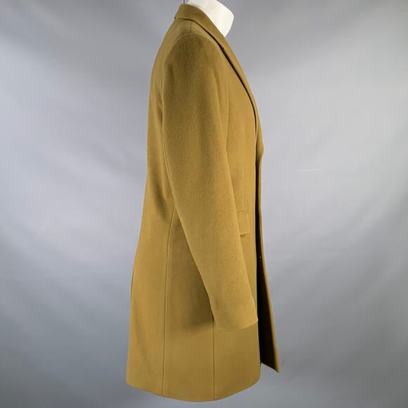 PAUL SMITH Size 38 Olive Green Wool Cashmere Peak Lapel Coat - Picture 3 of 9